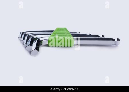 Hex key set on white background. Stock Photo