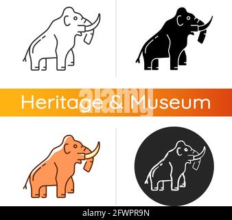 Mammoth skeleton icon Stock Vector