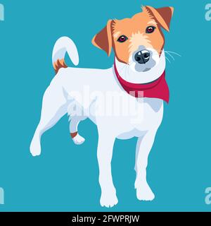 dog Jack Russell Terrier icon flat design Stock Vector