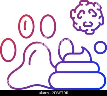 Animal waste gradient linear vector icon Stock Vector