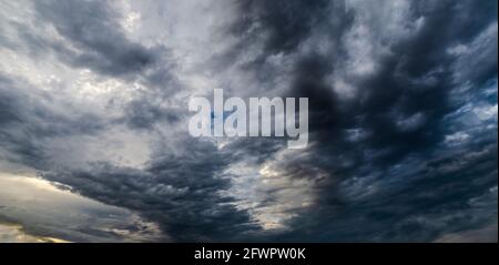 Dramatic stormy sky in the evening Stock Photo
