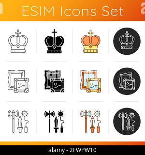 Ancestors heritage icons set Stock Vector