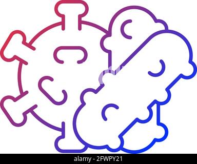 Bacteria and viruses gradient linear vector icon Stock Vector