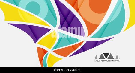 Abstract colorful background graphics template with blended triangles Stock Vector