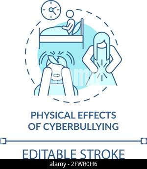 Physical cyberbullying effects concept icon Stock Vector
