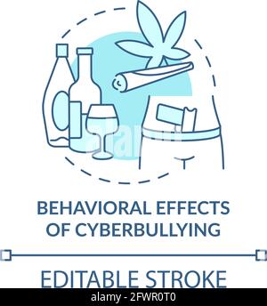Behavioral cyberbullying effects concept icon Stock Vector