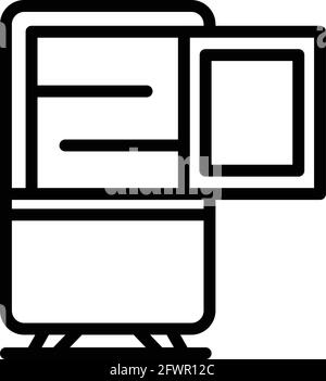 Fridge repair icon. Outline Fridge repair vector icon for web design isolated on white background Stock Vector