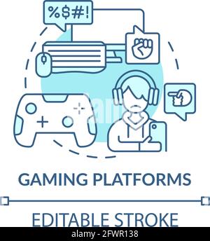 Gaming platforms concept icon Stock Vector