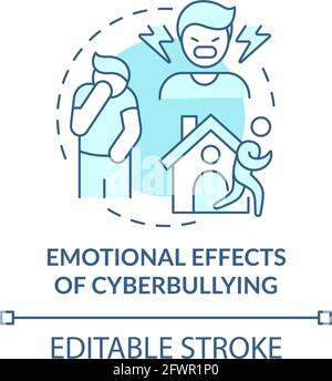 Emotional cyberbullying effects concept icon Stock Vector
