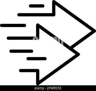 Fast arrows icon. Outline Fast arrows vector icon for web design isolated on white background Stock Vector