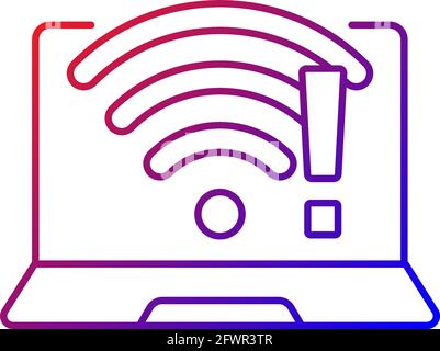 Wi fi does not work gradient linear vector icon Stock Vector