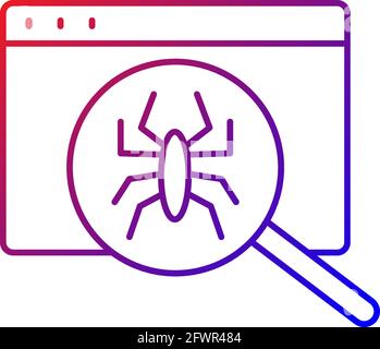 Computer viruses gradient linear vector icon Stock Vector