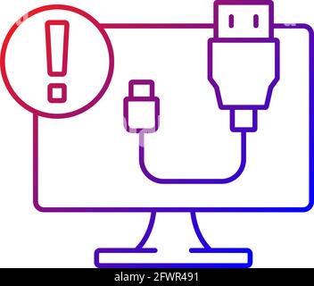 USB does not work gradient linear vector icon Stock Vector