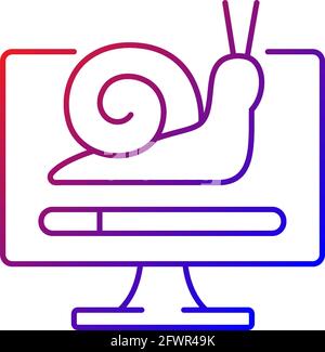 Slow computer gradient linear vector icon Stock Vector