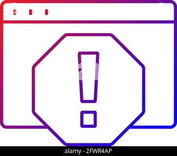 Computer error gradient linear vector icon Stock Vector