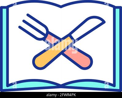 School menu RGB color icon Stock Vector