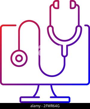 Computer diagnostics gradient linear vector icon Stock Vector