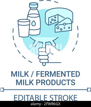 Milk or fermented milk products concept icon Stock Vector