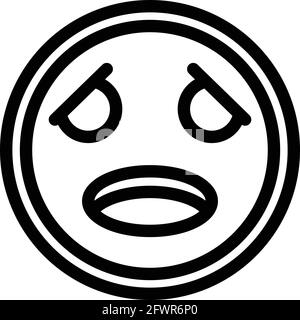 Pensive face icon. Outline Pensive face vector icon for web design isolated on white background Stock Vector