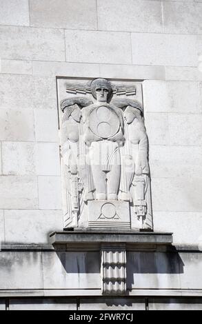 Art deco relief on the Georges Dock Building in Liverpool Stock Photo