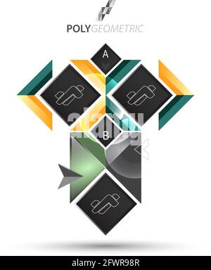 Business infographic template for interactive data communication Stock Vector