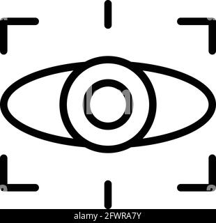 Radar vision detect icon. Outline Radar vision detect vector icon for web design isolated on white background Stock Vector