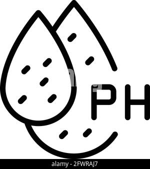 Drops ph icon. Outline Drops ph vector icon for web design isolated on white background Stock Vector