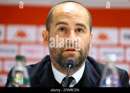 Monaco, Monte-Carlo - May 24, 2021: AS Monaco Season Final Press Conference with Paul Mitchell, Sporting Director at the Stade Louis II Monaco. Soccer Stock Photo