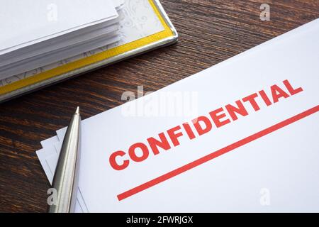 Documents with mark confidential for privacy and confidentiality of data. Stock Photo
