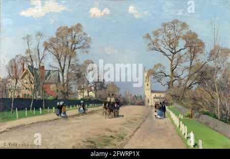 The Avenuse, Sydenham by Camille Pissarro (1830-1903), oil on canvas, 1871 Stock Photo
