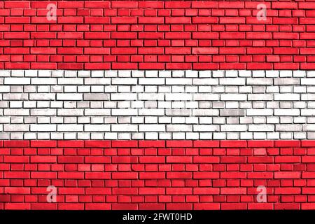 flag of Austria painted on brick wall Stock Photo