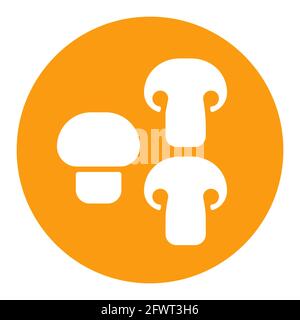 Mushroom vector white glyph icon. Barbecue and bbq grill sign. Vegetable. Graph symbol for cooking web site and apps design, logo, app, UI Stock Vector