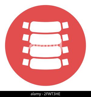 Beef ribs glyph icon. BBQ lamb, pork baby-back ribs on bone. Meat, farm ...