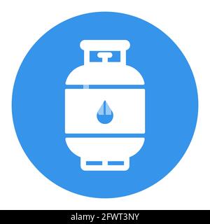 Propane gas cylinder vector white glyph icon. Barbecue and bbq grill sign. Graph symbol for cooking web site and apps design, logo, app, UI Stock Vector
