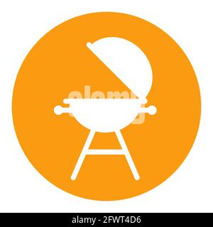Grill barbeque cookout vector white glyph icon. Graph symbol for cooking web site and apps design, logo, app, UI Stock Vector