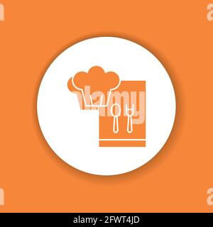 Cooking courses color glyph icon. Food masterclass. Culinary school, food workshop, chef kitchenware. Pictogram for web page, mobile app. Stock Vector