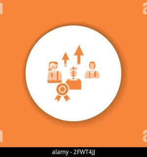 Leadership courses color glyph icon. Teamwork. People skill development. Pictogram for web page, mobile app. UI UX GUI design element Stock Vector