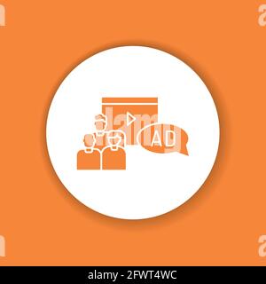 Marketing and advertising courses color glyph icon. Teaching product promotion, sales growth strategies. Pictogram for web page, mobile app. UI UX GUI Stock Vector