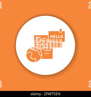 Language courses color glyph icon. Speaking club. Language learning camp, summer program, learn foreign languages. Pictogram for web page, mobile app. Stock Vector