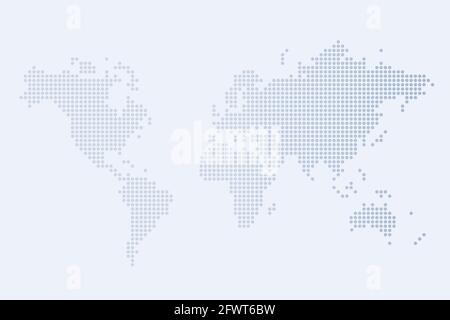 Dotted world map vector background. Simple dot style world map - dotted technology style. Stock Vector