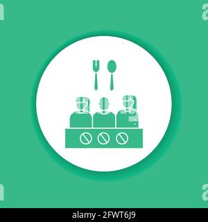 Hunger strike color glyph icon. Voluntary food refuse, nonviolent protest. Social protest. Pictogram for web page, mobile app, promo. Editable stroke. Stock Vector