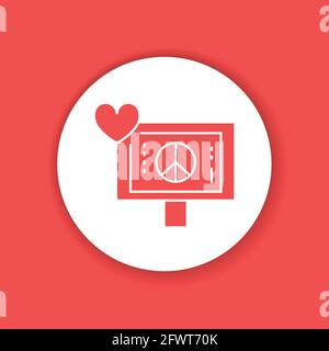 Pacifism glyph color icon. Anti war movement. Peaceful protest. Yin yang symbol. Pictogram for web page, mobile app, promo. Editable stroke. Stock Vector