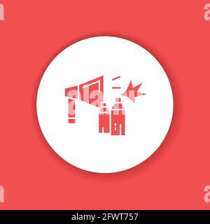 Revolution color glyph icon. Civil unrest, vandalism. Social protest. Pictogram for web page, mobile app, promo. Editable stroke. Stock Vector