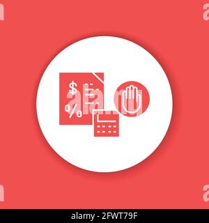 Tax resistance color glyph icon. Protesting against government, labor movement. Social protest. Editable stroke. Stock Vector