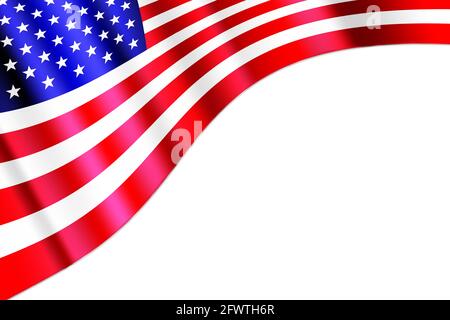 American flag isolated on white background. Stock Photo