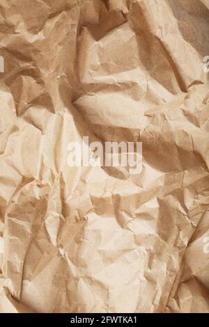 The texture of crumpled packaging paper as an abstract texture background. full screen Stock Photo