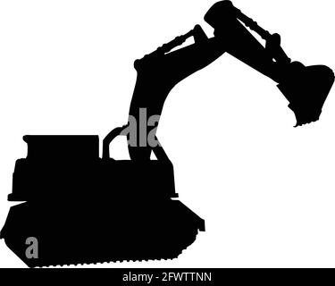 JCB machine silhouette vector for multipurpose use Stock Vector Image ...