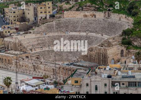 View of the Roman Theatre in Amman, Jordan Stock Photo