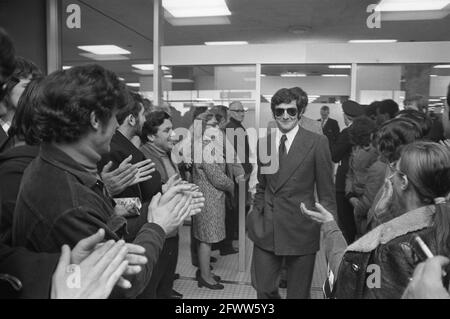 Arrival of Real Madrid team at Schiphol airport, April 8, 1973, teams, sports, soccer, The Netherlands, 20th century press agency photo, news to remember, documentary, historic photography 1945-1990, visual stories, human history of the Twentieth Century, capturing moments in time Stock Photo