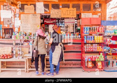 PETRA, JORDAN - MARCH 23, 2017: Small shop in the ancient city Petra, Jordan Stock Photo